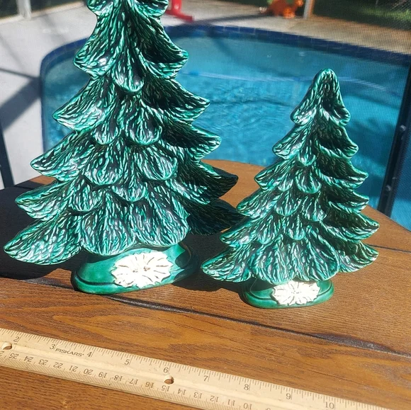 Vintage Nowells Molds Christmas Tree Candy Dishes Trinket Tray Display '81 - Picture 10 of 14